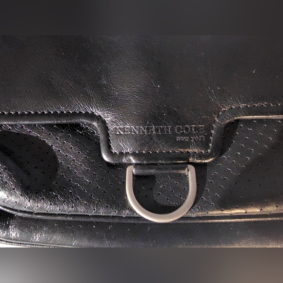NWOT Y2k kenneth cole black leather shoulder bag - Picture 2 of 14
